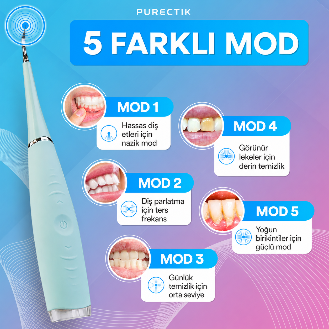 Purectik™ Ultrasonik Diş Temizleme Cihazı